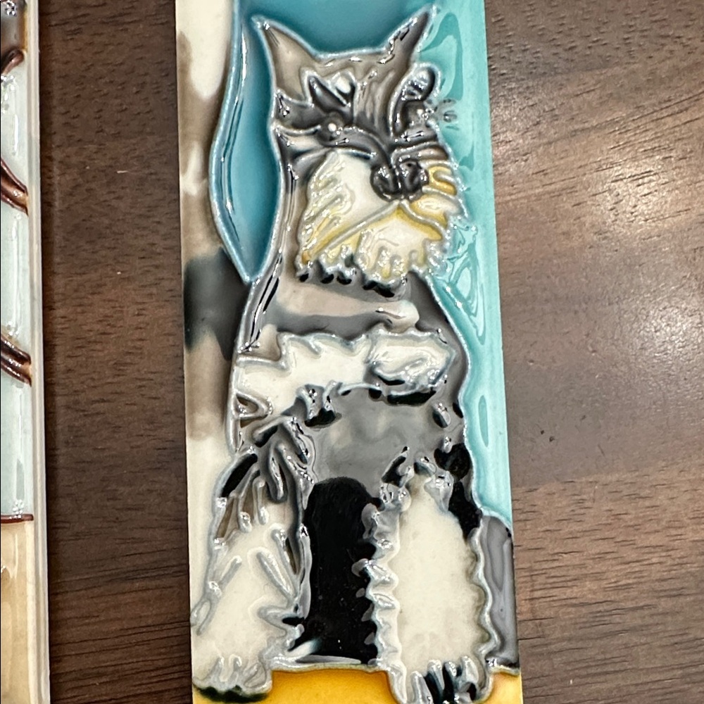 Colorful Ceramic Art Tiles with Dog Design - Picture 3 of 4